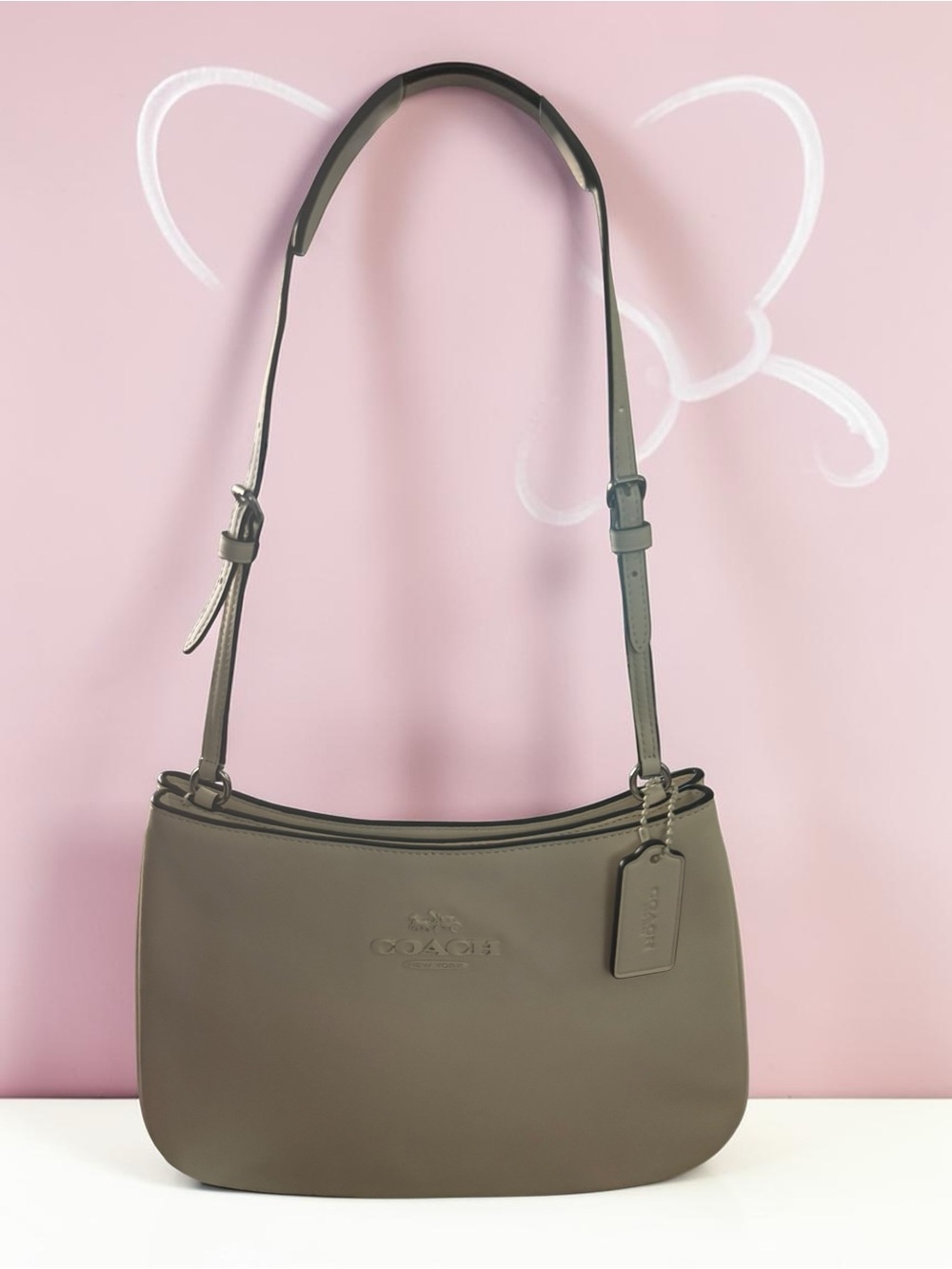 NWT Coach Penelope CP101 Smooth Leather Shoulder Bag Chalk